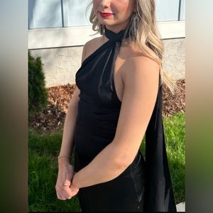 SHEIN Black Satin Maxi Dress